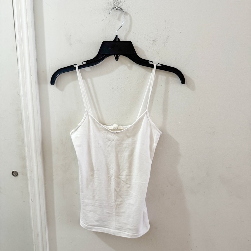 Forever 21 White Spaghetti Strap Tank Top, size small